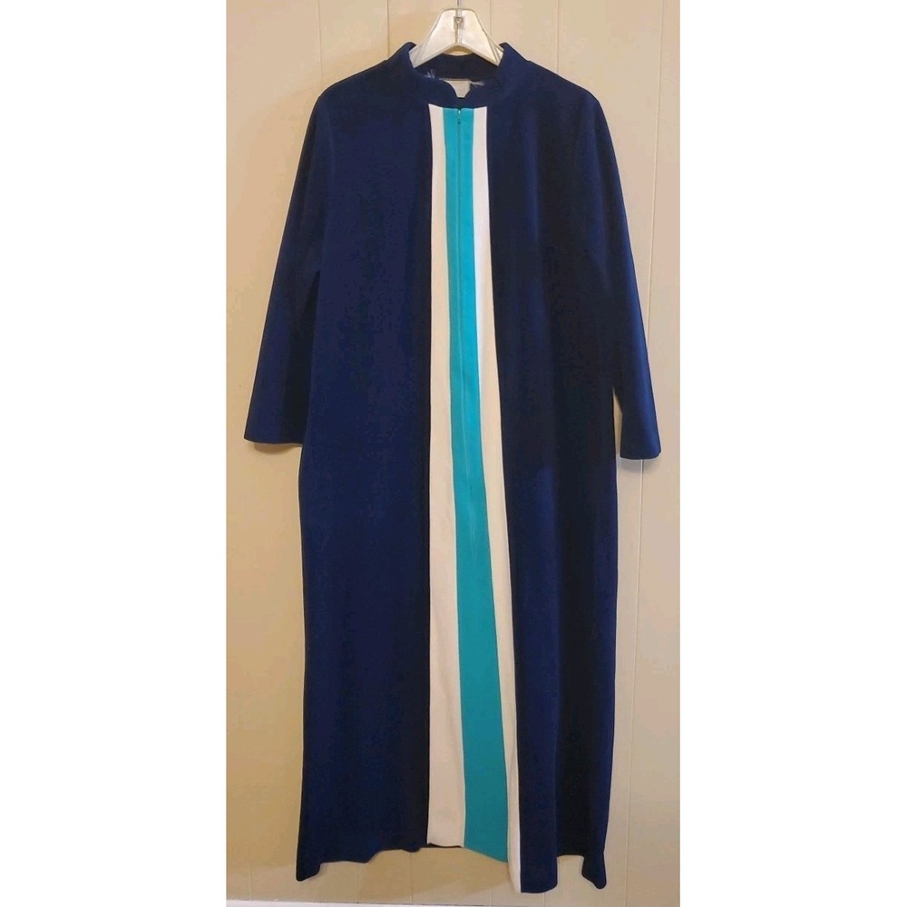 JCPenney Misses Womens Vintage Zipper Front‎ Robe Polyester Size 18